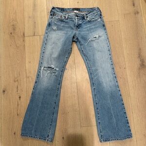 Hollister Light Blue Distressed Flare Jeans